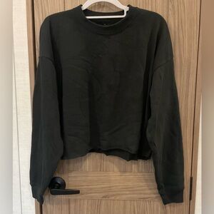 American Eagle Womens Black Cropped Sweat Shirt Size S